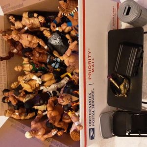 25 WWE Action Figures PLUS 7 accessories